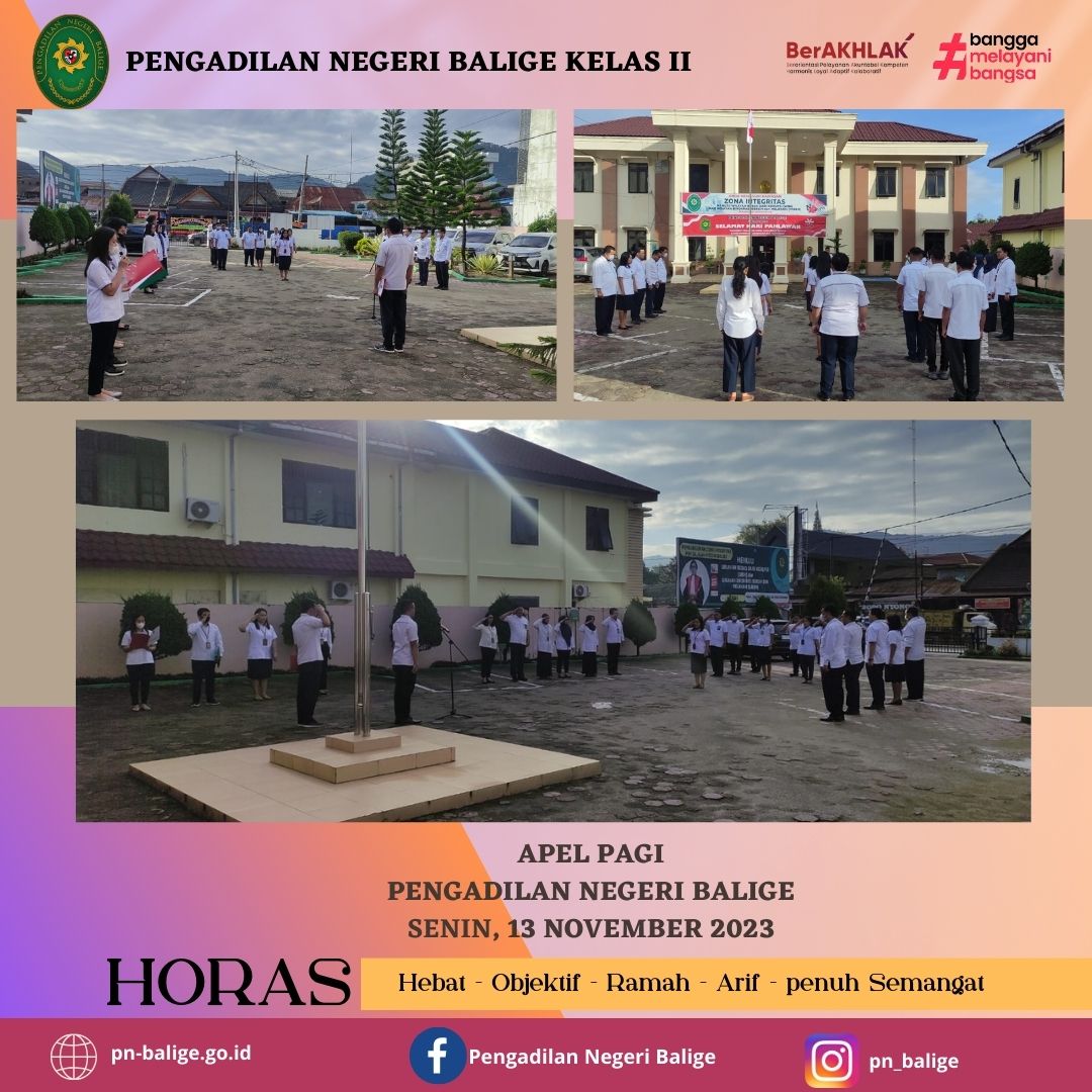 APEL PAGI  PN BALIGE PADA HARI SENIN 13  NOVEMBER 2023